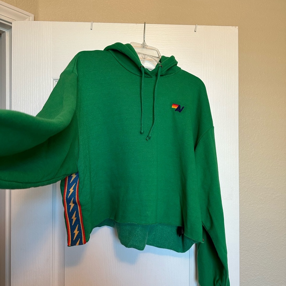 Aviator Nation WOMENS BOLT STRIPE RELAXED PULLOVER HOODIE